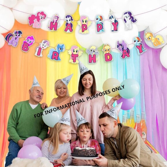 My Little Pony (MLP) Happy Birthday Banner Decorations (SKU: 204MI) - Picture 5 of 6